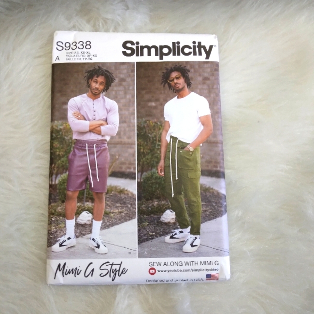 SIMPLICITY S9338 SZ XS-XL Men's Pull On Pants Or Shorts By Mimi G Style